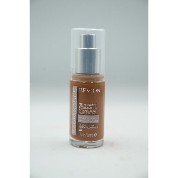 Revlon Illuminance Skin-Caring Foundation 605 + 501 1oz Duo Pack 5% Squalane - Picture 7 of 12